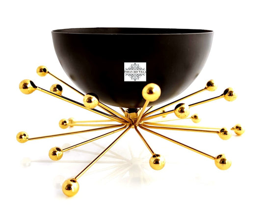 Fancy Dry Fruit Bowl with Brass Stand, Width- 18.41 cm