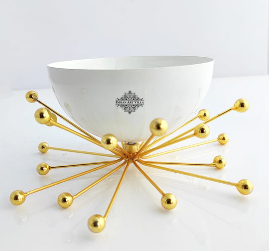 Fancy Dry Fruit Bowl with Brass Stand, Width- 18.41 cm
