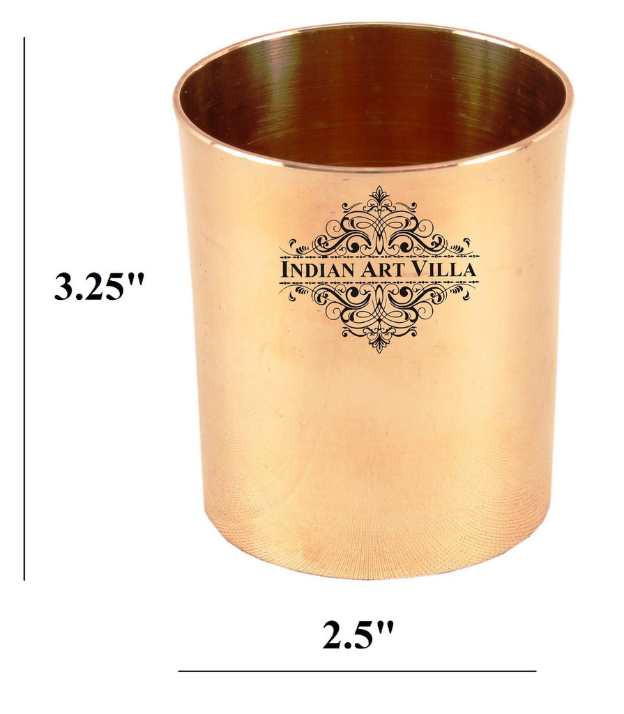 Indian Art Villa Pure Bronze Plain Glass | Tumbler Cup| Home Hotel