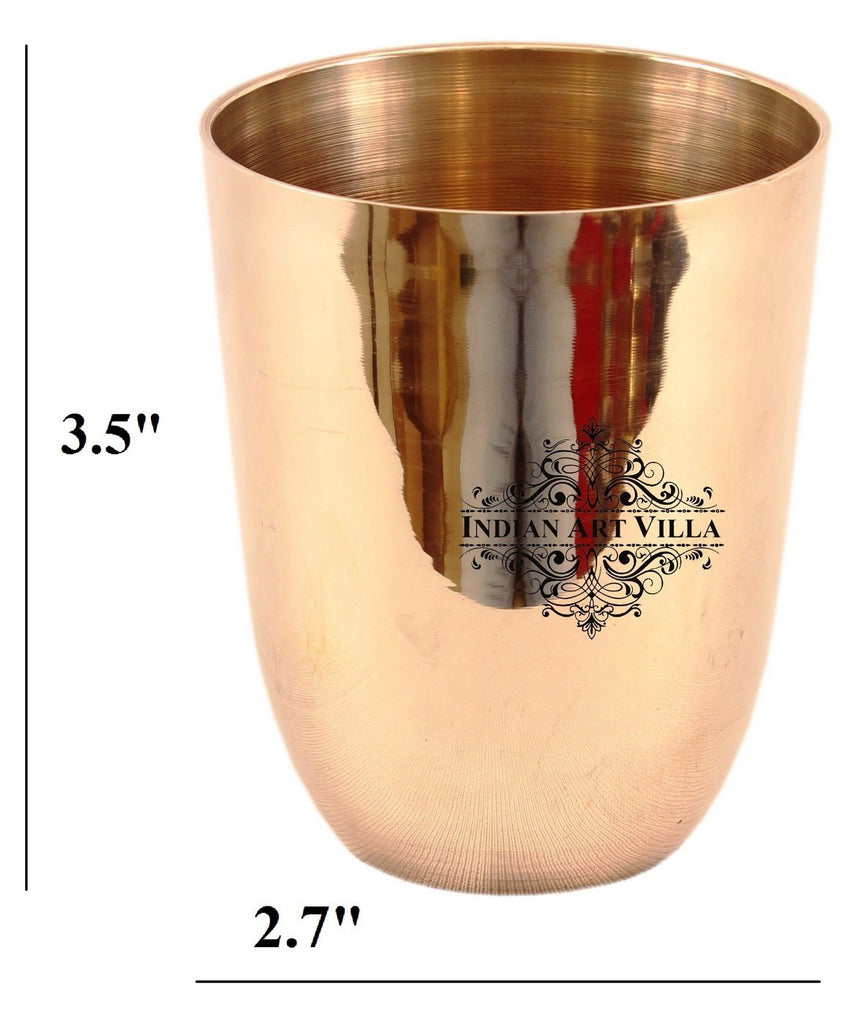 INDIAN ART VILLA Bronze Glass Tumbler, Plain Design, 275 ML