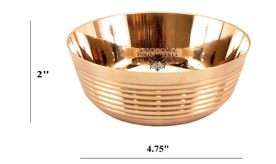 Indian Art Villa Presents Best Quality Bronze Handmade Lining Design Bowl of 400 ml capacity. We offer best affordable prices & Free Shipping PAN India. We also offer Easy returns & exchanges. T&C Applied.
