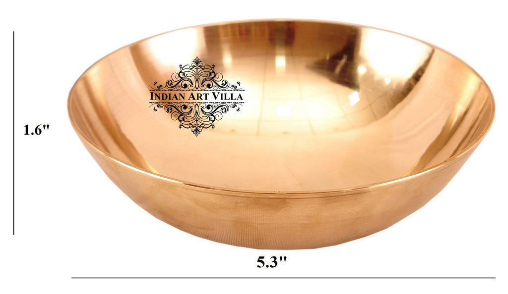 Indian Art Villa Pure Bronze Handmade Designer Round Shaped Bowl, Tableware, Dinnerware
