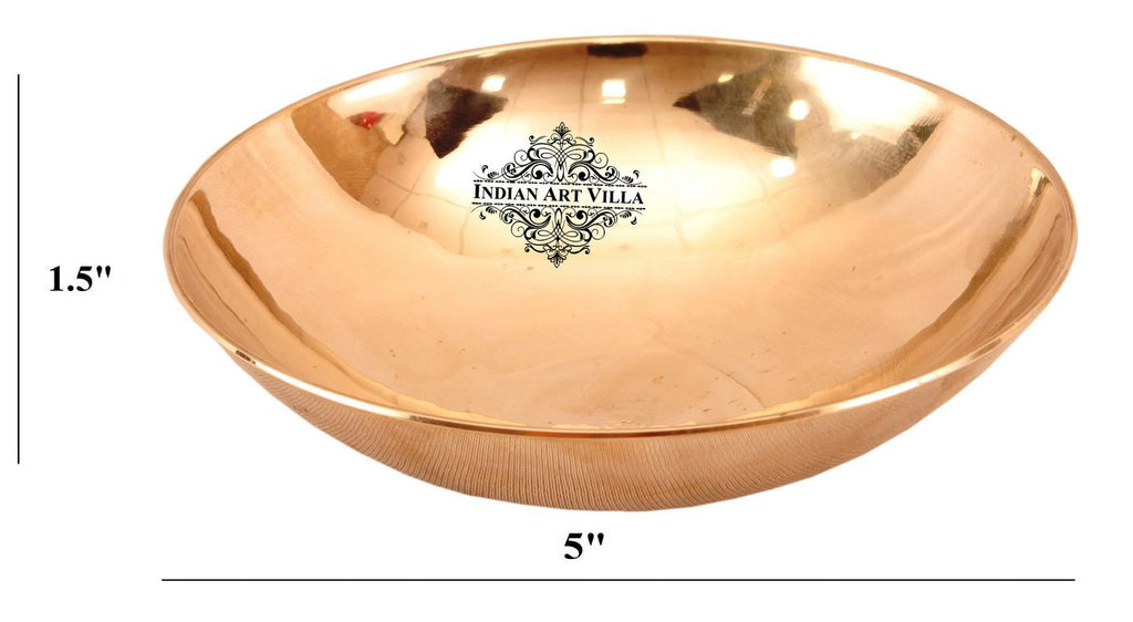 Indian Art Villa Pure Bronze Handmade Designer Round Shaped Bowl, Tableware, Dinnerware
