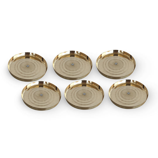 Elegant Brass Dinner Plate – Intricate Circular Design Serveware for Traditional Meals, Restaurants, and Home Dining