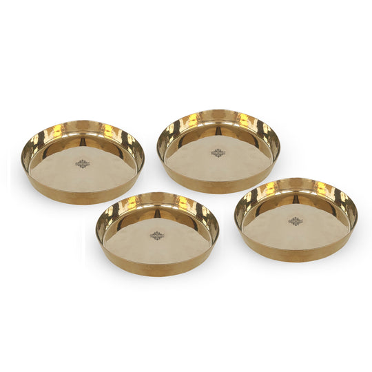 Pure Bronze/Kansa Thali Plate – Round Serving Dish for Home Dining, Ayurveda, Temples & Restaurants