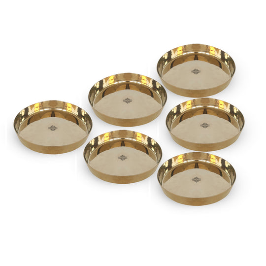 Pure Bronze/Kansa Thali Plate – Round Serving Dish for Home Dining, Ayurveda, Temples & Restaurants