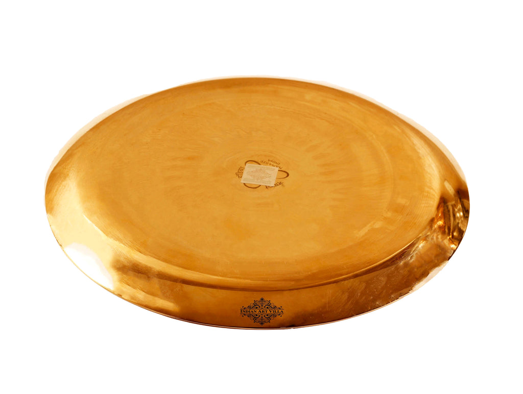 IndianArtVilla Bronze Thali Dinner Plate, Dinnerware & Serveware, 7.5'' Inch