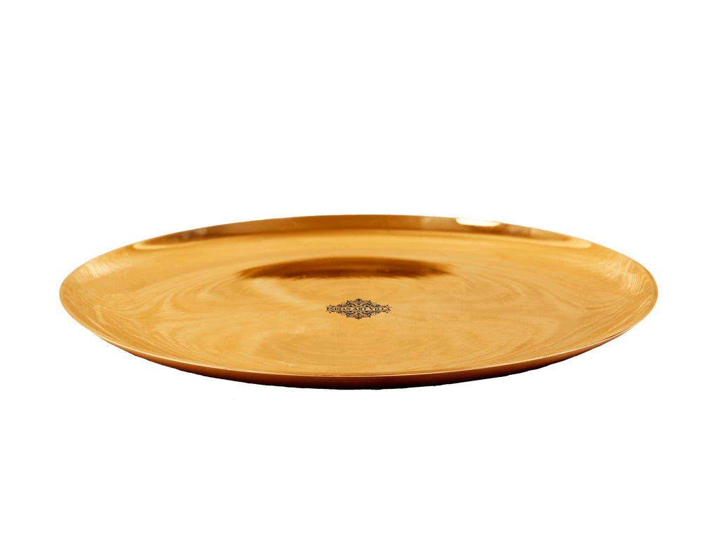 IndianArtVilla Bronze Thali Dinner Plate, Dinnerware & Serveware, 7.5'' Inch