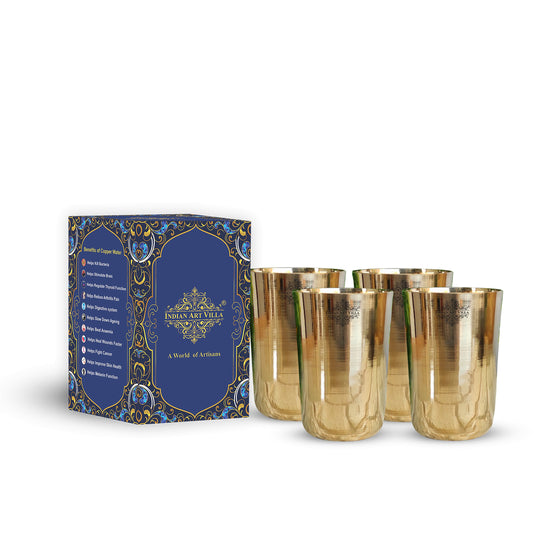 Handcrafted Pure Bronze Plain Design Gold Glass, Volume 350ml