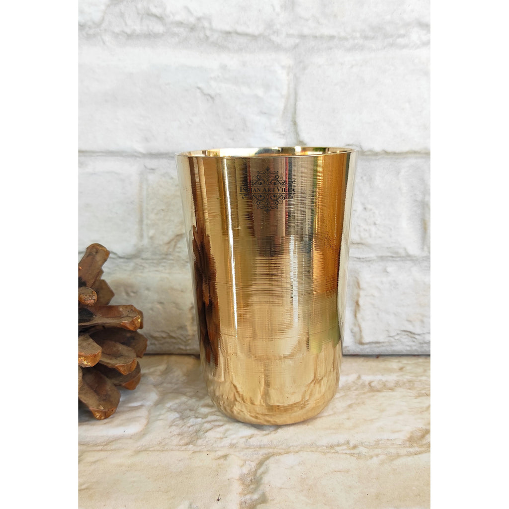 INDIAN ART VILLA Bronze Plain Design Gold Glass, Volume 350 ml