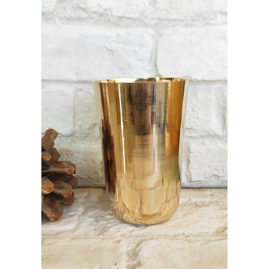 Handcrafted Pure Bronze Plain Design Gold Glass, Volume 350ml