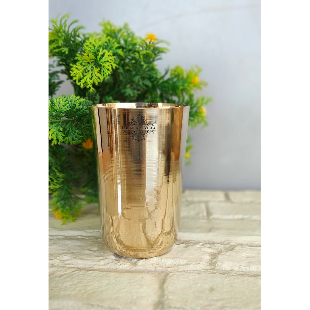 INDIAN ART VILLA Bronze Plain Design Gold Glass, Volume 350 ml