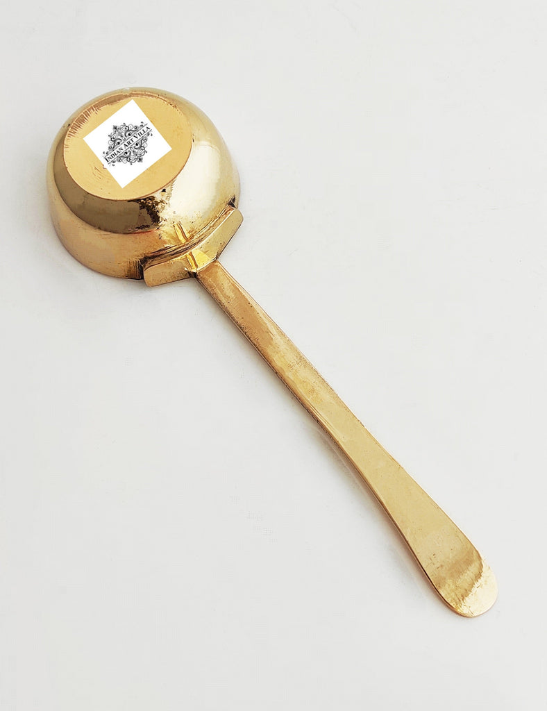 Indian Art Villa Bronze Ladle Spoon With Shine Finish Design , Serveware & Tableware, Home & Restaurant Purpose, Diameter- 9 Inch