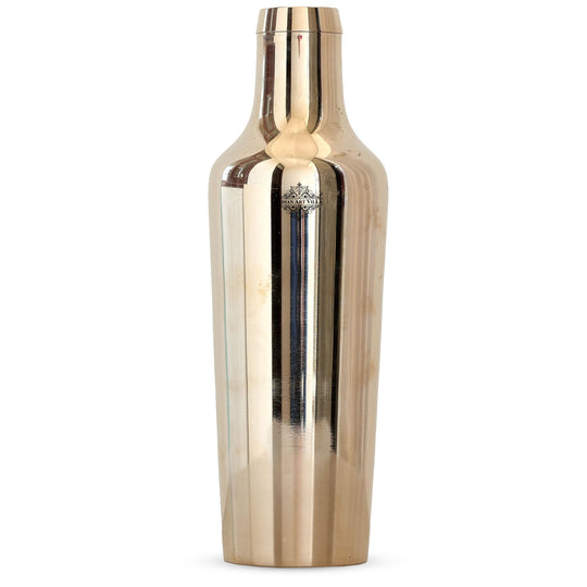 Handcrafted Pure Bronze Shine Finish Design Water Bottle, 850 ml