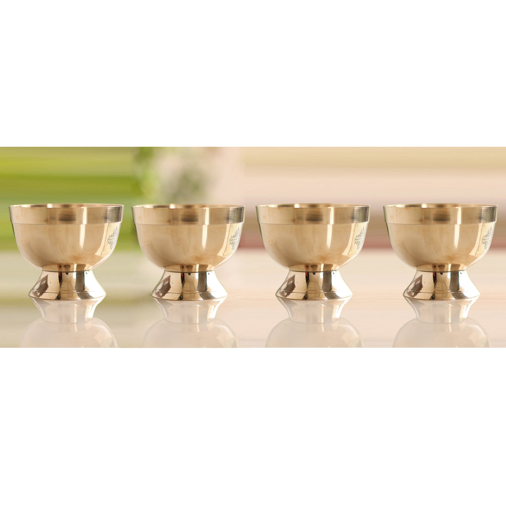 Indian Art Villa Pure Bronze Shine Finish Ice Cream Bowl With bronze bottom, Serveware & Tableware Item