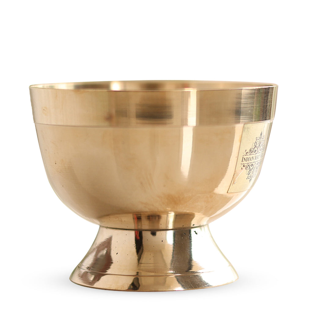 Indian Art Villa Pure Bronze Shine Finish Ice Cream Bowl With bronze bottom, Serveware & Tableware Item