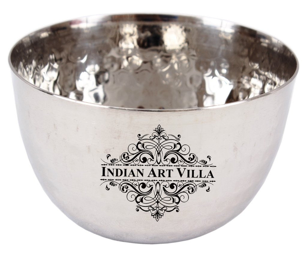 Indian Art Villa Steel Hammered Design Bowl 200 ML