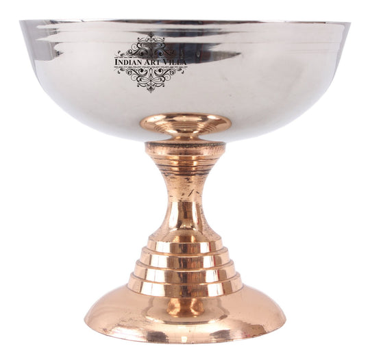 Indian Art Villa’s steel copper ice cream bowl offers modern elegance with its two-tone steel and copper design.