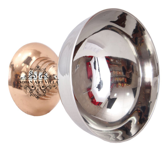 Indian Art Villa’s premium steel copper ice cream bowl with a sleek copper base adds class to your dessert table.