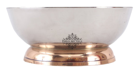 Pure Steel Dessert Bowl with Copper Stand - Celebrate Elegance and Tradition