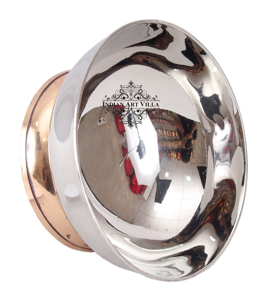 Pure Steel Dessert Bowl with Copper Stand - Celebrate Elegance and Tradition