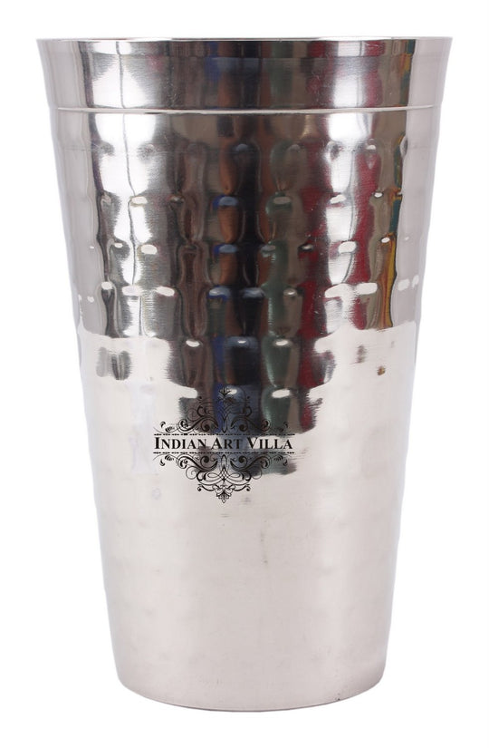 Handmade Pure Steel Hammered Design Lassi Glass Big -750 ML