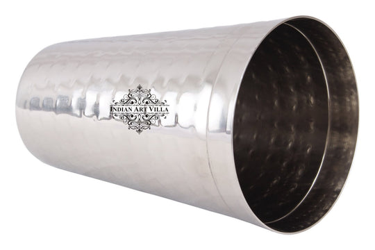 Handmade Pure Steel Hammered Design Lassi Glass Big -750 ML