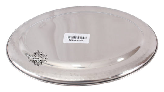 Steel Oval Tray Platter, Hammered Design,  Set of 2 Platter, 30.48 CMS
