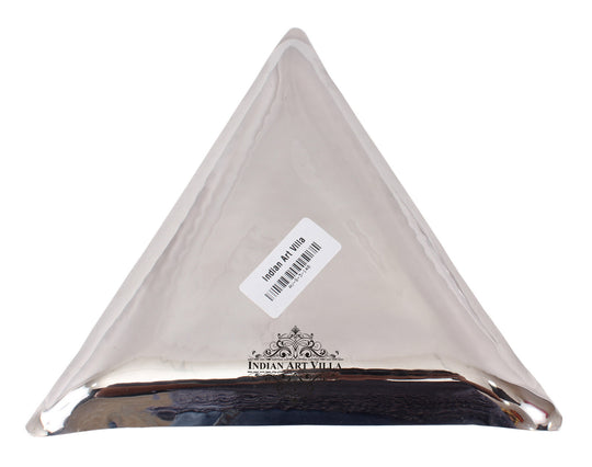 Pure Steel Triangular Tray Platter, Hammered Design, Set of 2 Tray Platter