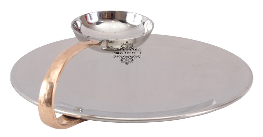 Steel Oval & Flat Chip N Dip Platter With Attached Bowl