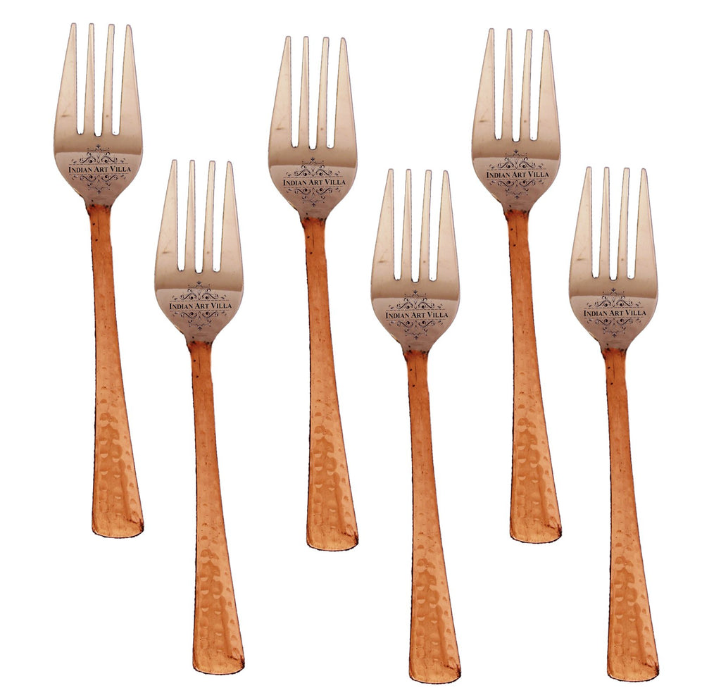 Steel Copper Fork (Set Of 6)