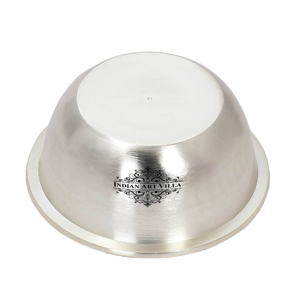 Indian Art Villa Pure Silver Plated Matt Finish Bowl Dinnerware  Diameter 3.3" Inch Silver