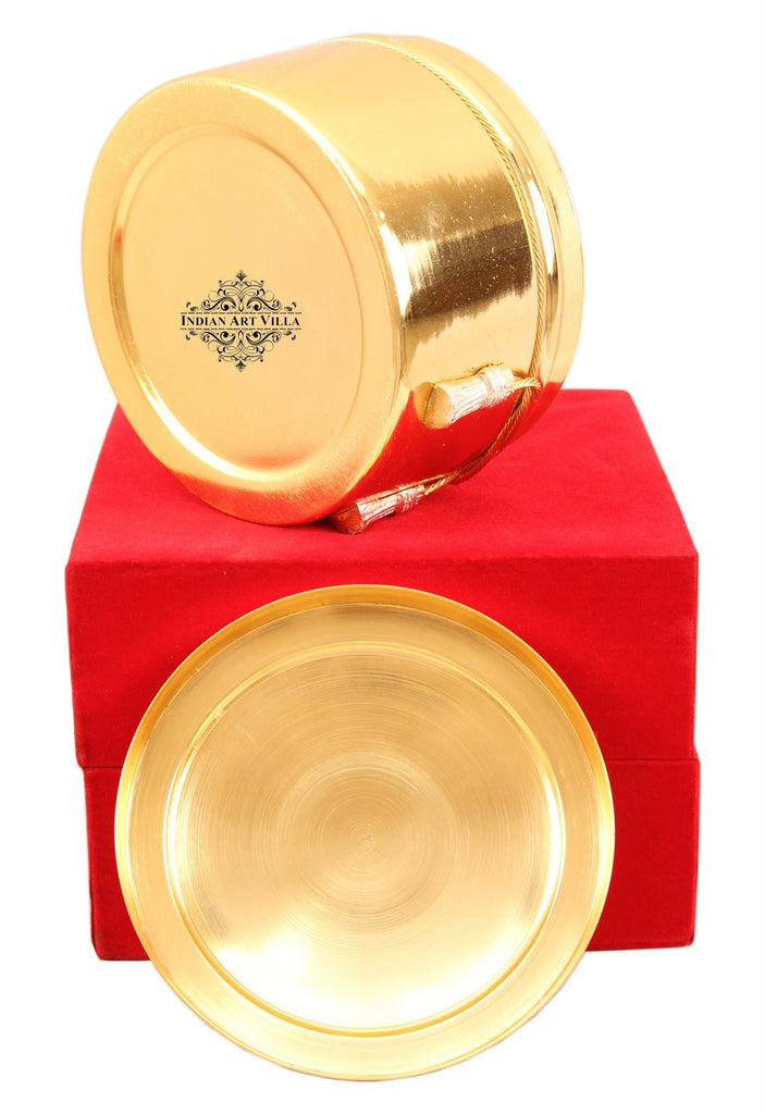 Indian Art Villa Silver Plated Gold Polish Dry Fruit Box