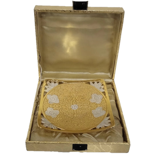 Silver gold plated fruit center table bowl 15.24 cm full view — Indian Art Villa