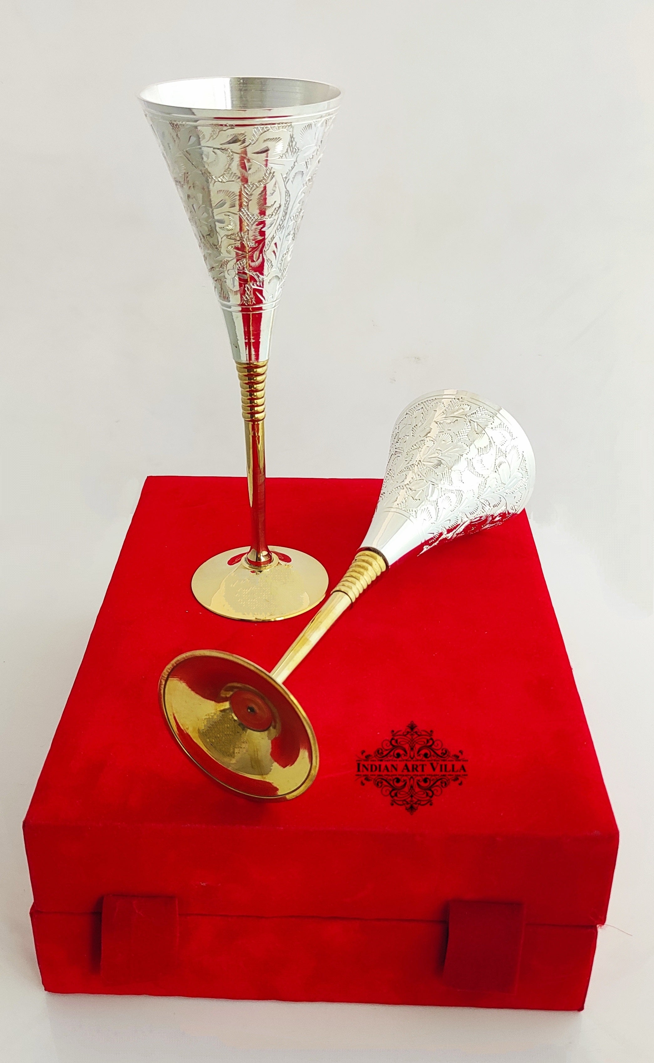INDIAN ART VILLA Steel Wine Glass Goblet Cup Serving Drinking Wine Whisky –  IndianArtVilla