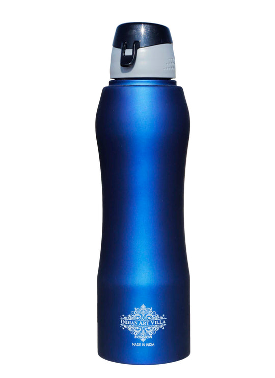 Steel  Bottle Enorgonomic Design New Sipper Cap Blue Matt