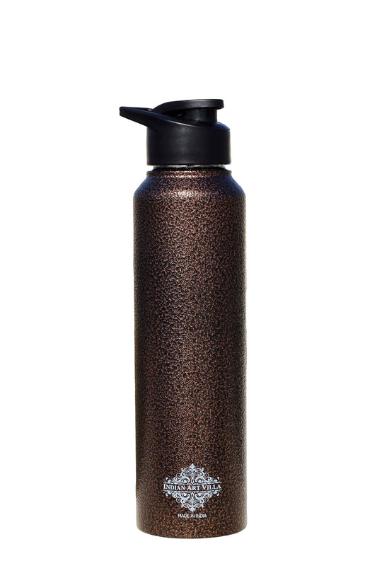 Steel Flat  Bottle With Sipper Cap Antique Copper