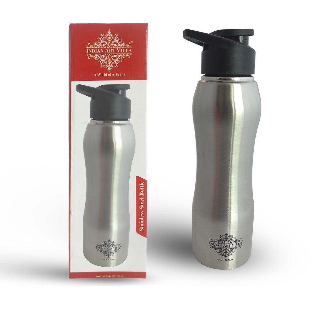 Indian Art Villa Stainless Steel Bottle Ergonomic Design With Sipper Cap, Color-Plain Matt, Volume-1000 ML
