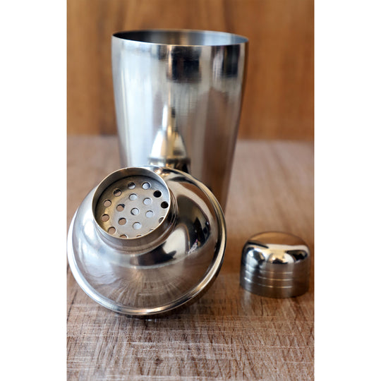 Steel wine shaker bottle bar use close-up — Indian Art Villa