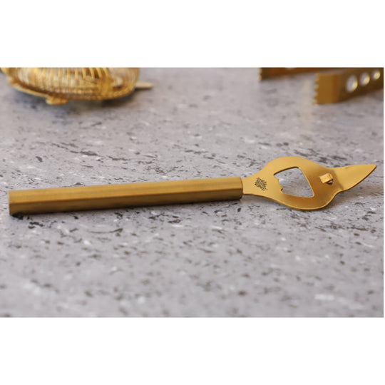 Stainless steel bottle opener 18 cm angle view — Indian Art Villa