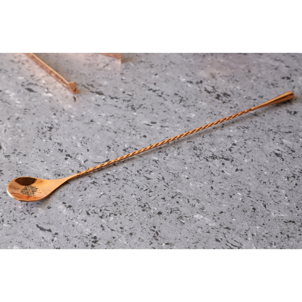 INDIAN ART VILLA Stainless Steel Copper Finish Bar Spoon, Length-11.2 Inches