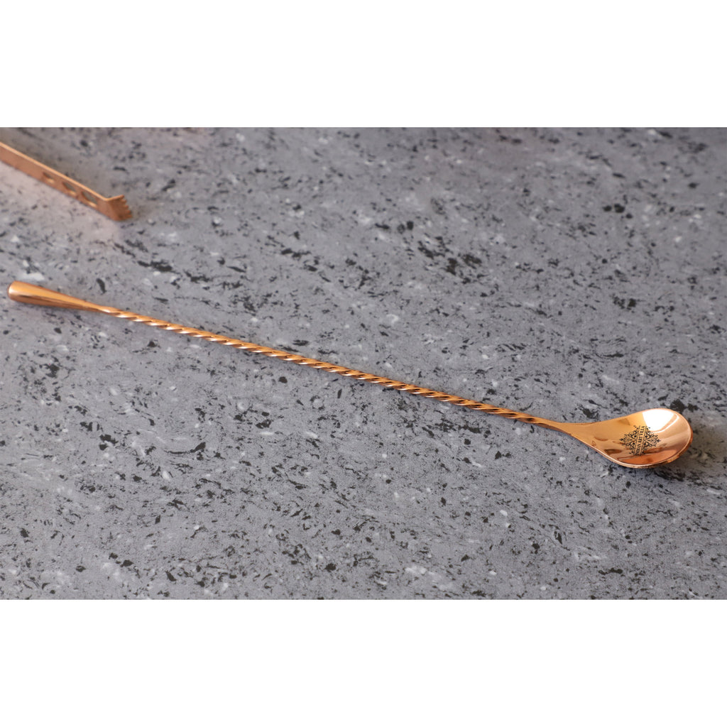 INDIAN ART VILLA Stainless Steel Copper Finish Bar Spoon, Length-11.2 Inches