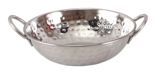 Steel Hammered Kadhai Wok with Round Handle