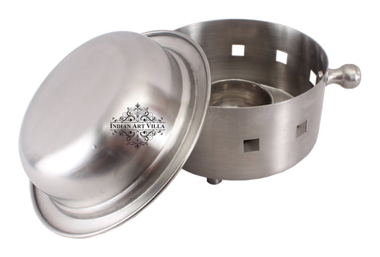 Steel snack warmer fuel bowl studio view — Indian Art Villa