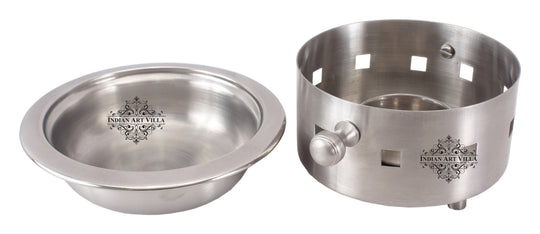 Steel snack warmer with fuel bowl premium — Indian Art Villa