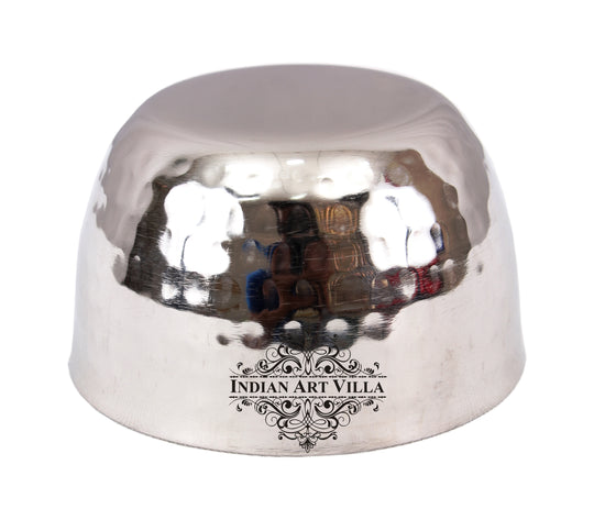 Handmade Pure Steel Serving Bowl | Katori with Hammered Design, Tableware, Dinnerware, 150ml