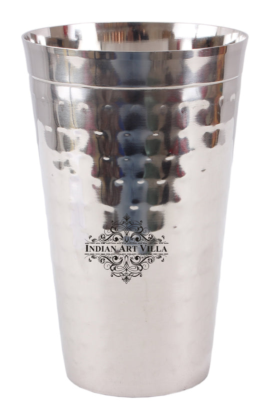 Handmade Pure Steel Hammered Design Lassi Glass Big -750 ML