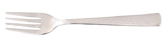 Pure steel hammered design dessert fork front view — Indian Art Villa