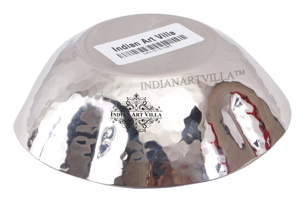 Indian Art Villa Pure Steel Hammered Design Bowl|360 ML Capacity