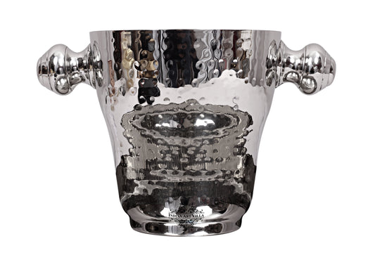 Stainless steel hammered ice bucket 1200 ML full view — Indian Art Villa